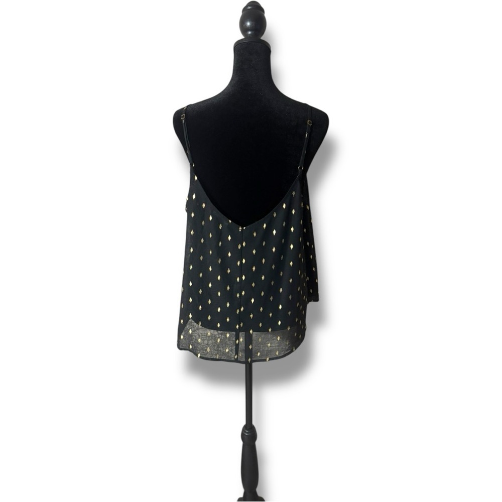 Adore Me Black Lace Cami w/ Gold Accents Adjustable Straps Black Lace Loose Fit - Picture 16 of 16